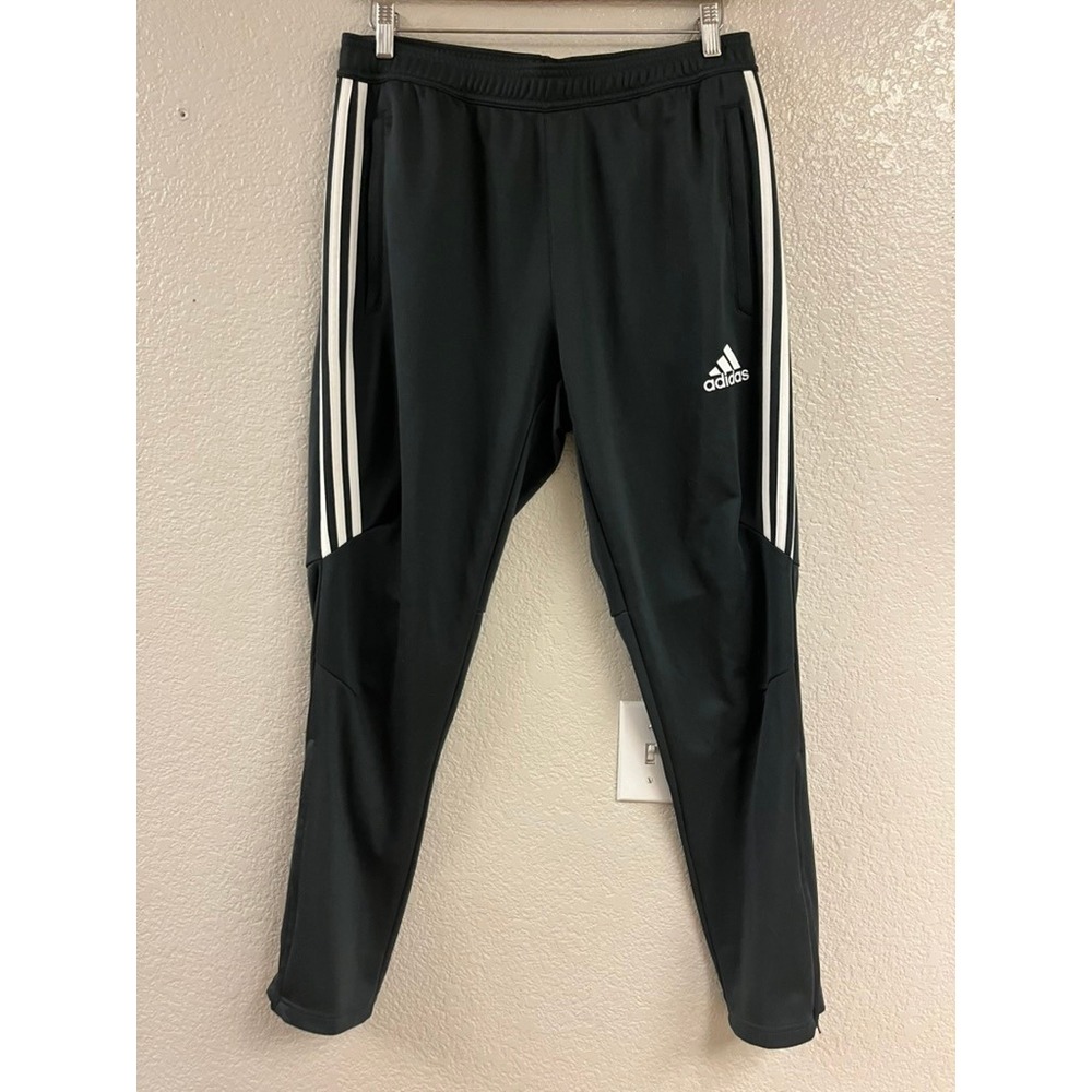 Adidas Climacool Soccer Training Pants Mens Large Black White Striped Track